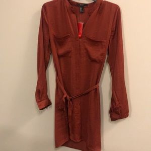 NWT rust colored shirt dress size S Forever 21